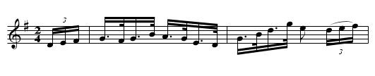 Off To California (1st Setting)  (hornpipe) 1628 - staff notation