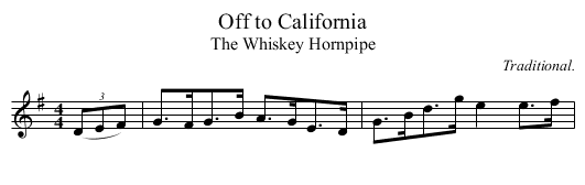 Off to California - staff notation