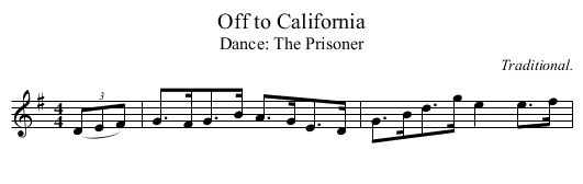 Off to California - staff notation