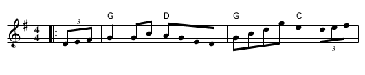 Off To California - staff notation