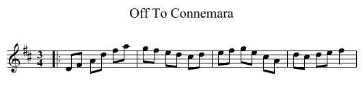 Off To Connemara - staff notation