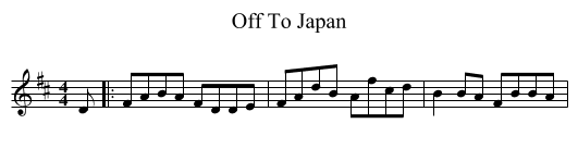 Off To Japan - staff notation
