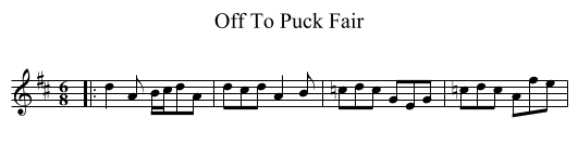 Off To Puck Fair - staff notation