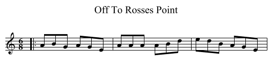Off To Rosses Point - staff notation