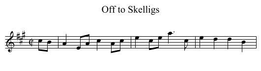 Off to Skelligs - staff notation