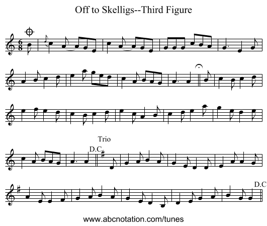 Off to Skelligs--Third Figure - staff notation
