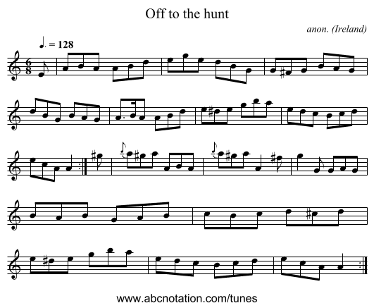 Off to the hunt - staff notation