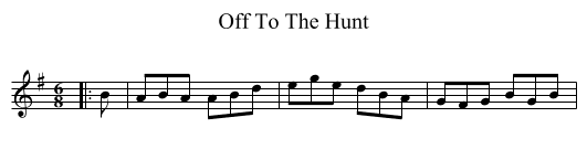 Off To The Hunt - staff notation