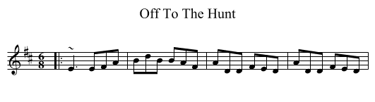 Off To The Hunt - staff notation