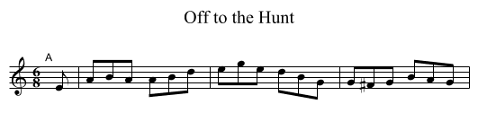 Off to the Hunt - staff notation