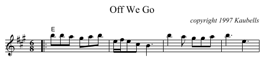 Off We Go - staff notation