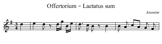 Offertorium – Laetatus sum - staff notation