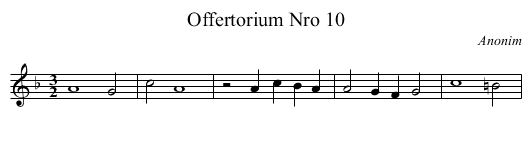 Offertorium Nro 10 - staff notation