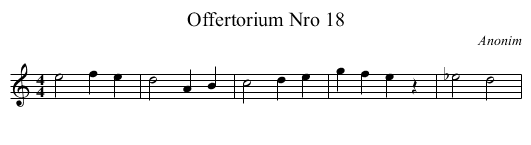 Offertorium Nro 18 - staff notation