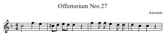 Offertorium Nro 27 - staff notation