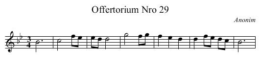 Offertorium Nro 29 - staff notation