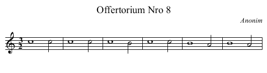 Offertorium Nro 8 - staff notation