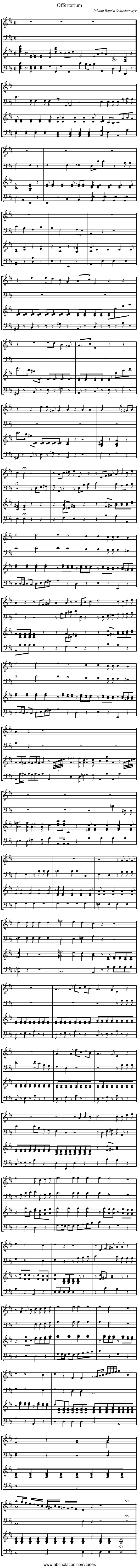 Offertorium - staff notation
