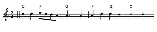 Official Branle - staff notation