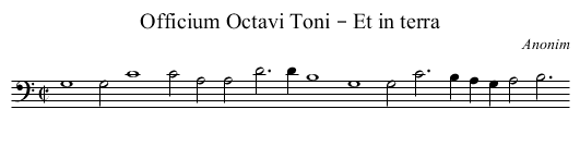 Officium Octavi Toni – Et in terra - staff notation