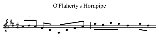 O'Flaherty's Hornpipe - staff notation