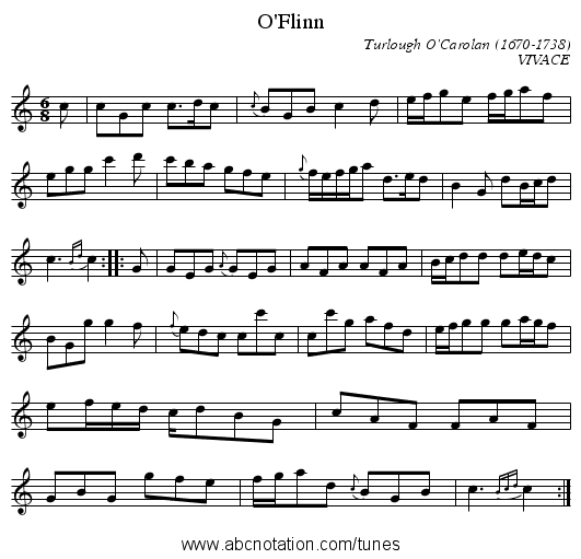 O'Flinn - staff notation
