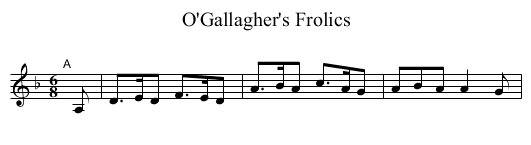 O'Gallagher's Frolics - staff notation