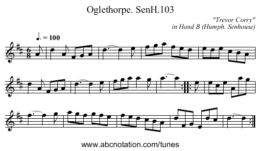 Oglethorpe. SenH.103 - staff notation