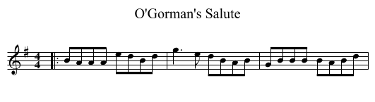 O'Gorman's Salute - staff notation