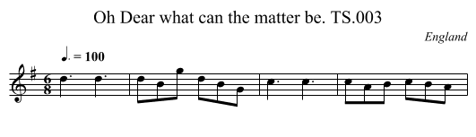 Oh Dear what can the matter be. TS.003 - staff notation