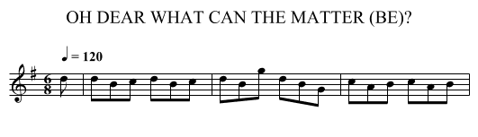 OH DEAR WHAT CAN THE MATTER (BE)? - staff notation