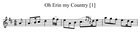 Oh Erin my Country [1] - staff notation