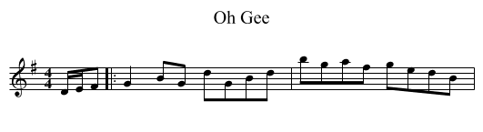 Oh Gee - staff notation