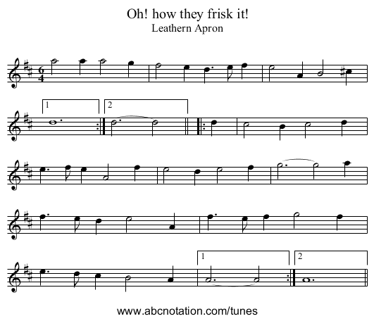 Oh! how they frisk it! - staff notation