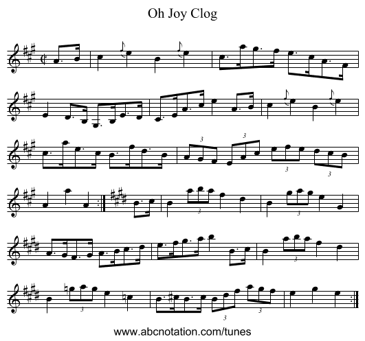 Oh Joy Clog - staff notation