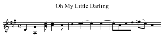 Oh My Little Darling - staff notation