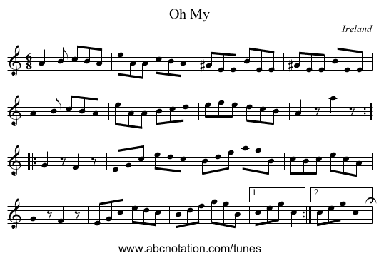 Oh My - staff notation