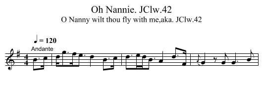 Oh Nannie. JClw.42 - staff notation