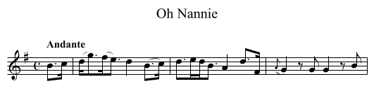 Oh Nannie - staff notation
