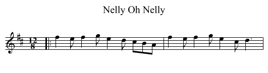 Oh Nelly, Nelly - staff notation