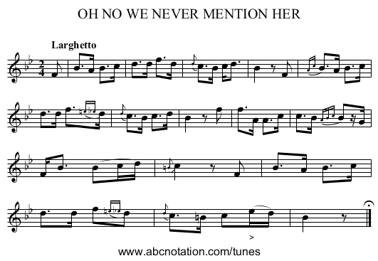 OH NO WE NEVER MENTION HER - staff notation