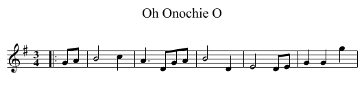 Oh Onochie O - staff notation