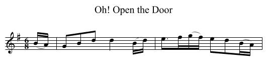 Oh! Open the Door - staff notation