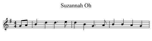 Oh, Suzannah - staff notation