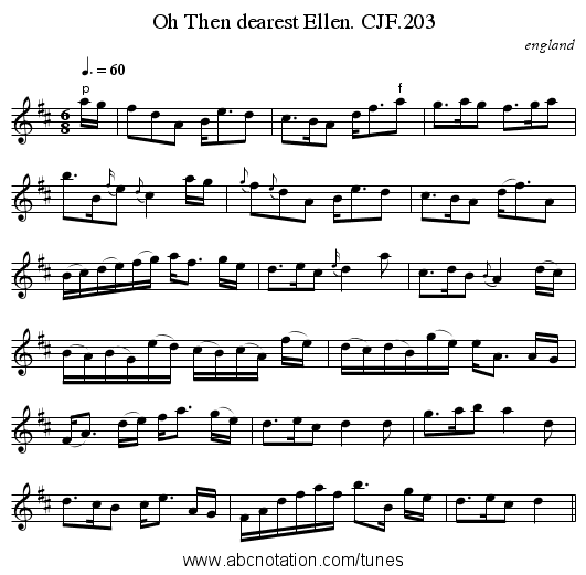 Oh Then dearest Ellen. CJF.203 - staff notation