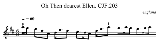 Oh Then dearest Ellen. CJF.203 - staff notation