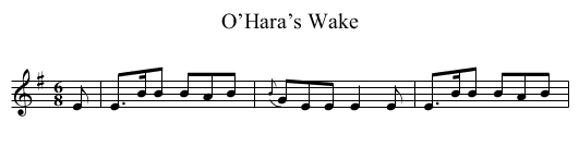 O’Hara’s Wake - staff notation