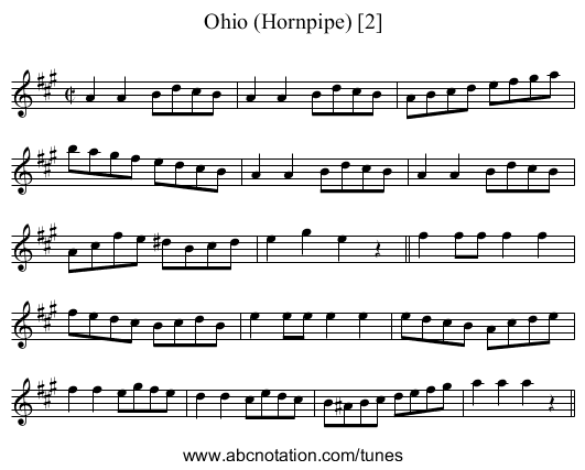 Ohio (Hornpipe) [2] - staff notation