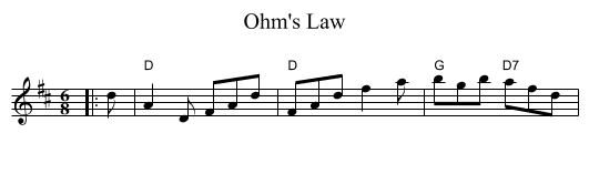 Ohm's Law - staff notation