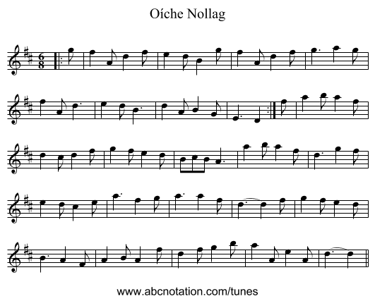 Oíche Nollag - staff notation